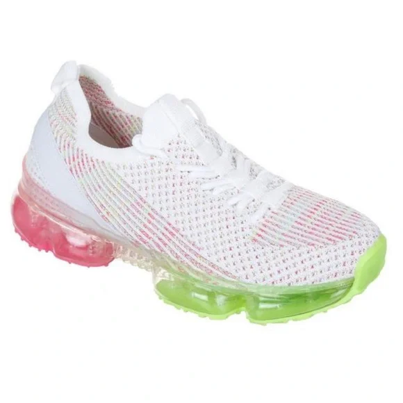 New La Sheela White Elastic Mesh Lace Slip On Fashion Sneakers Women’s 8 - Picture 1 of 13